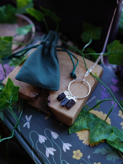 Triple Black Tourmaline Necklace