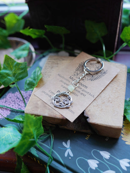 Prehnite Mushroom Keyring