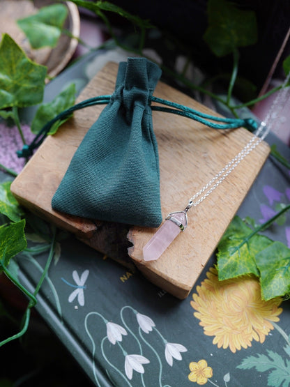 Rose Quartz Point Necklace