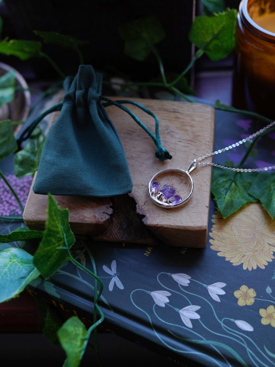 Triple Amethyst Necklace