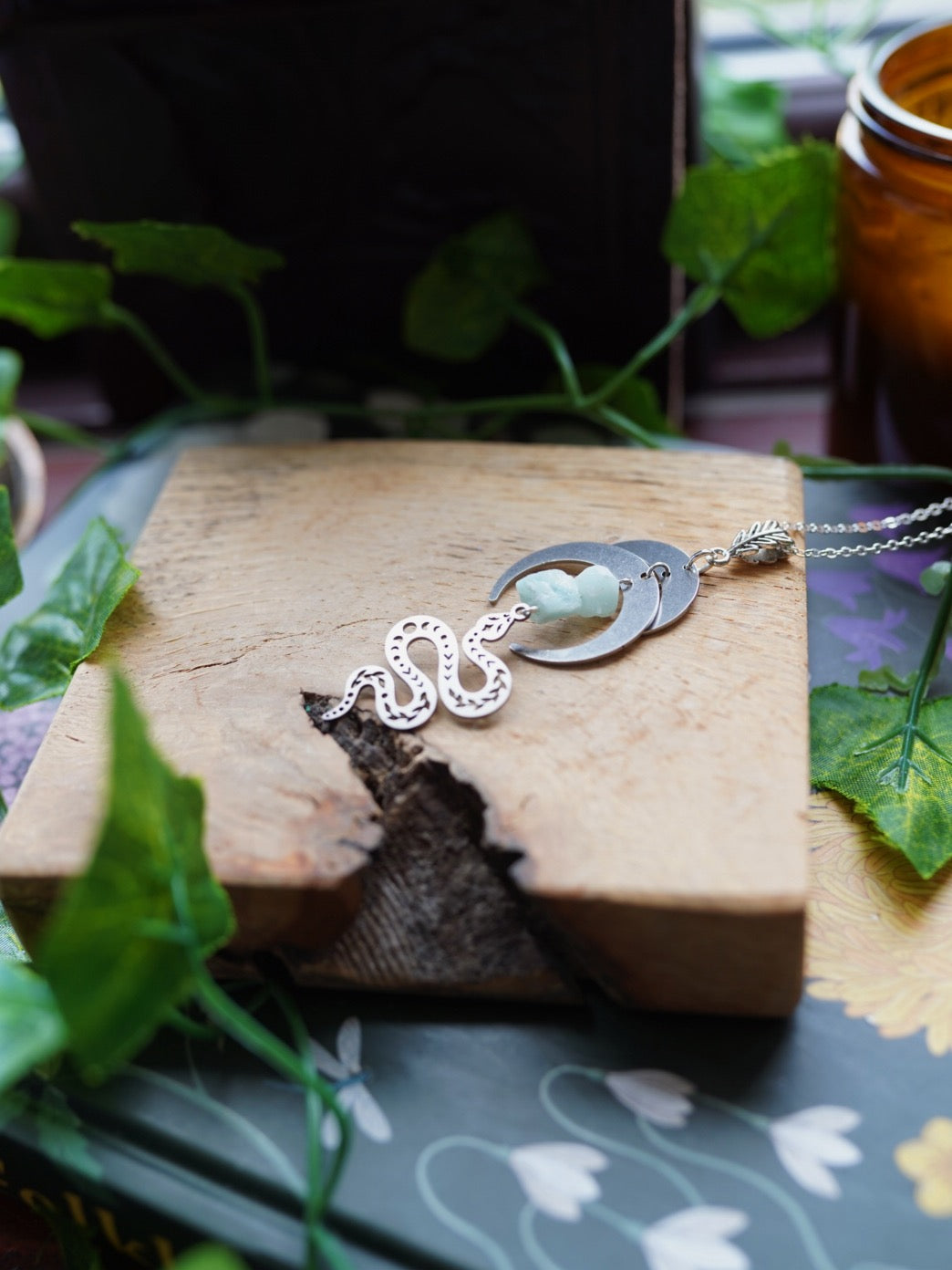 Amazonite Celestial Snake Necklace