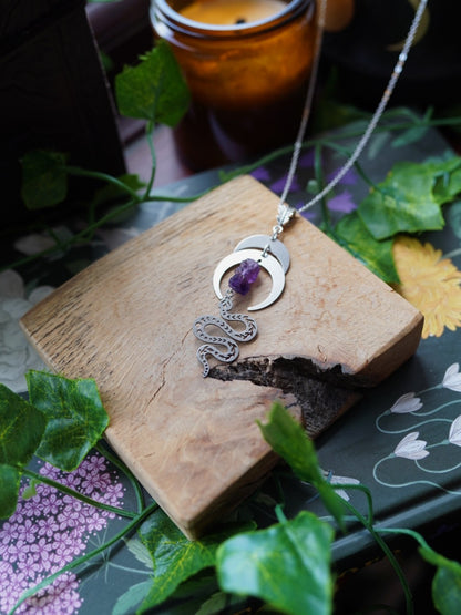 Celestial Snake Amethyst Necklace