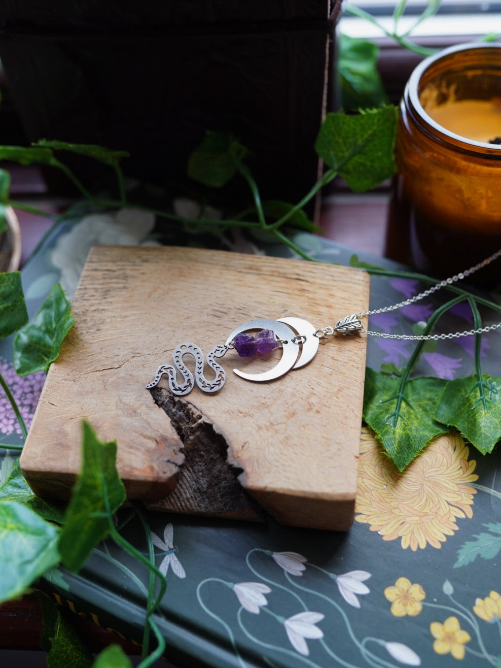 Celestial Snake Amethyst Necklace