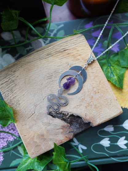 Celestial Snake Amethyst Necklace