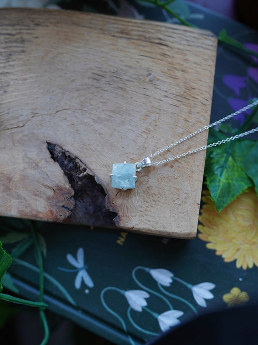 925 Sterling Silver Aquamarine Necklace