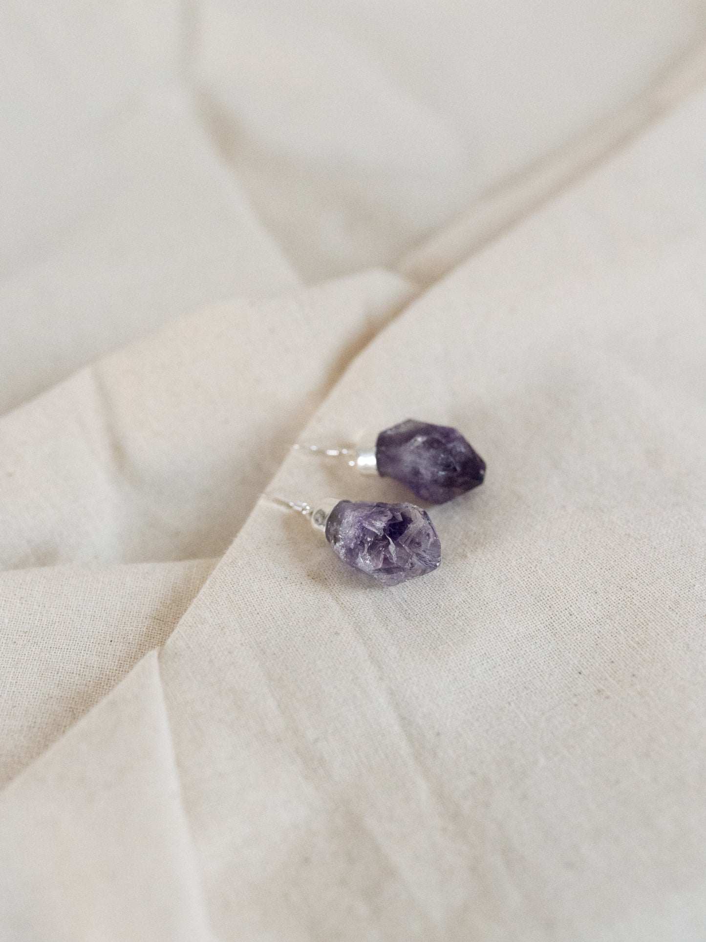 Raw Amethyst Earrings