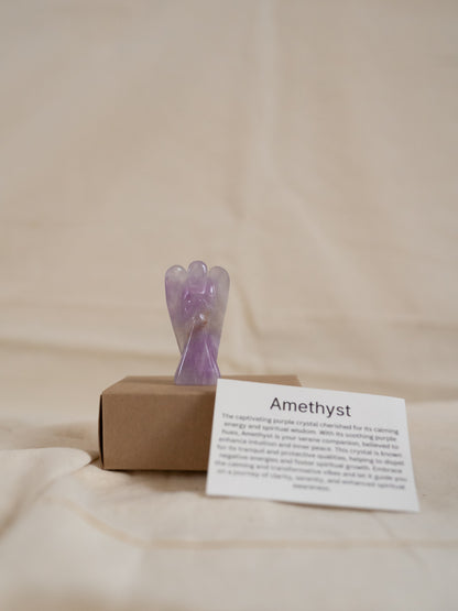 Amethyst Angel Carving With Gift Box