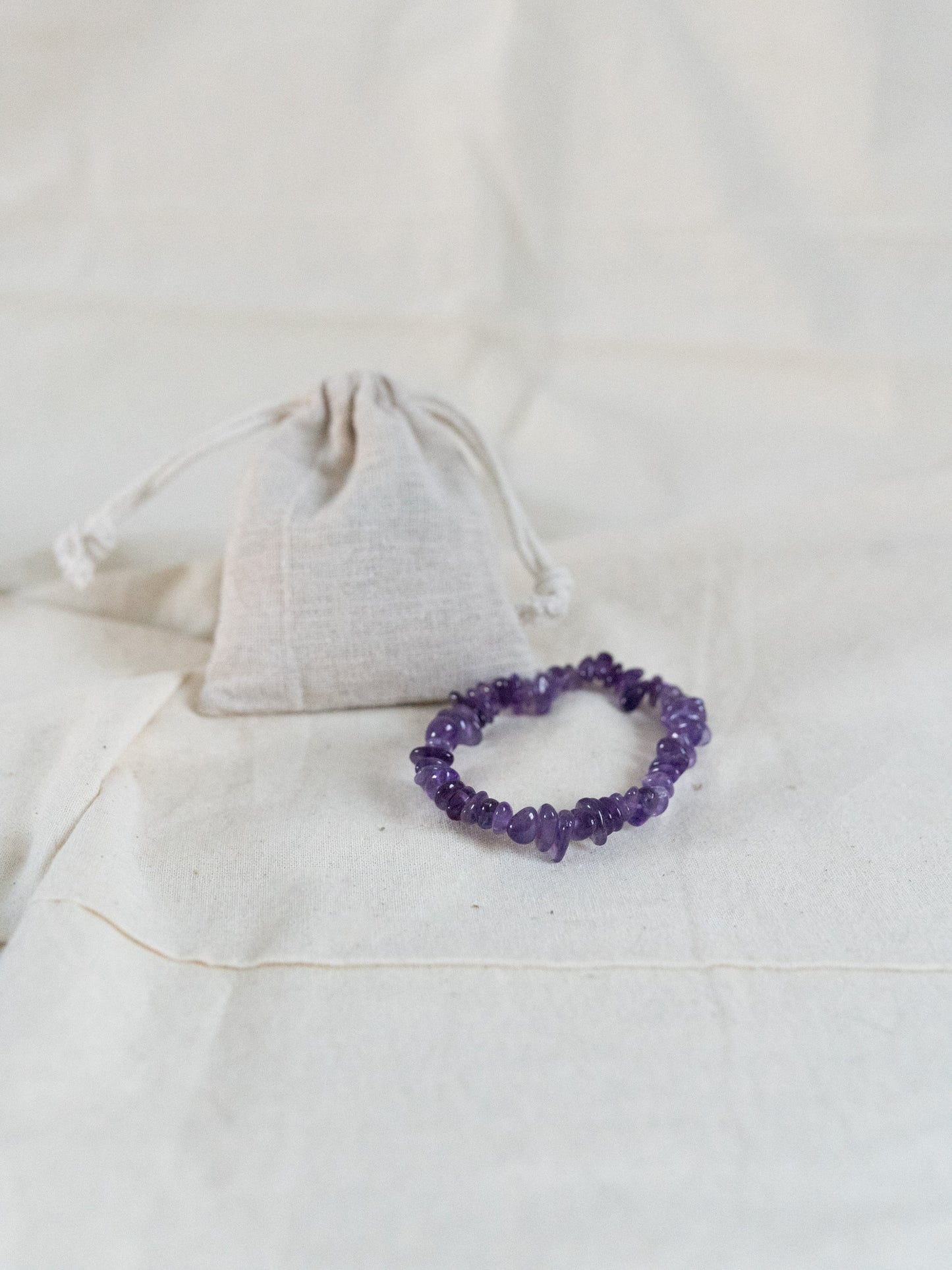 Amethyst Crystal Bracelet With Cotton Gift Bag