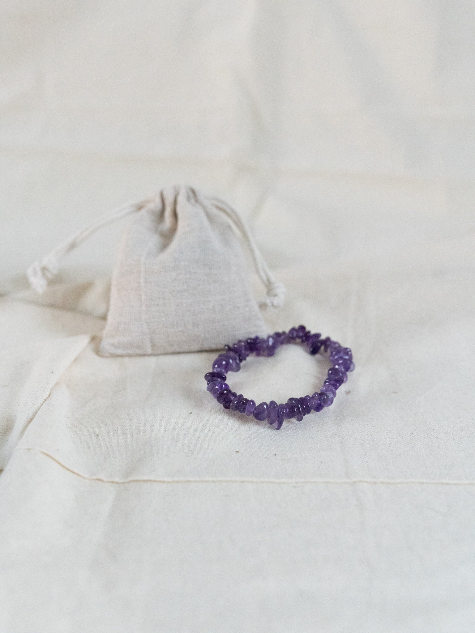 Amethyst Crystal Bracelet With Cotton Gift Bag