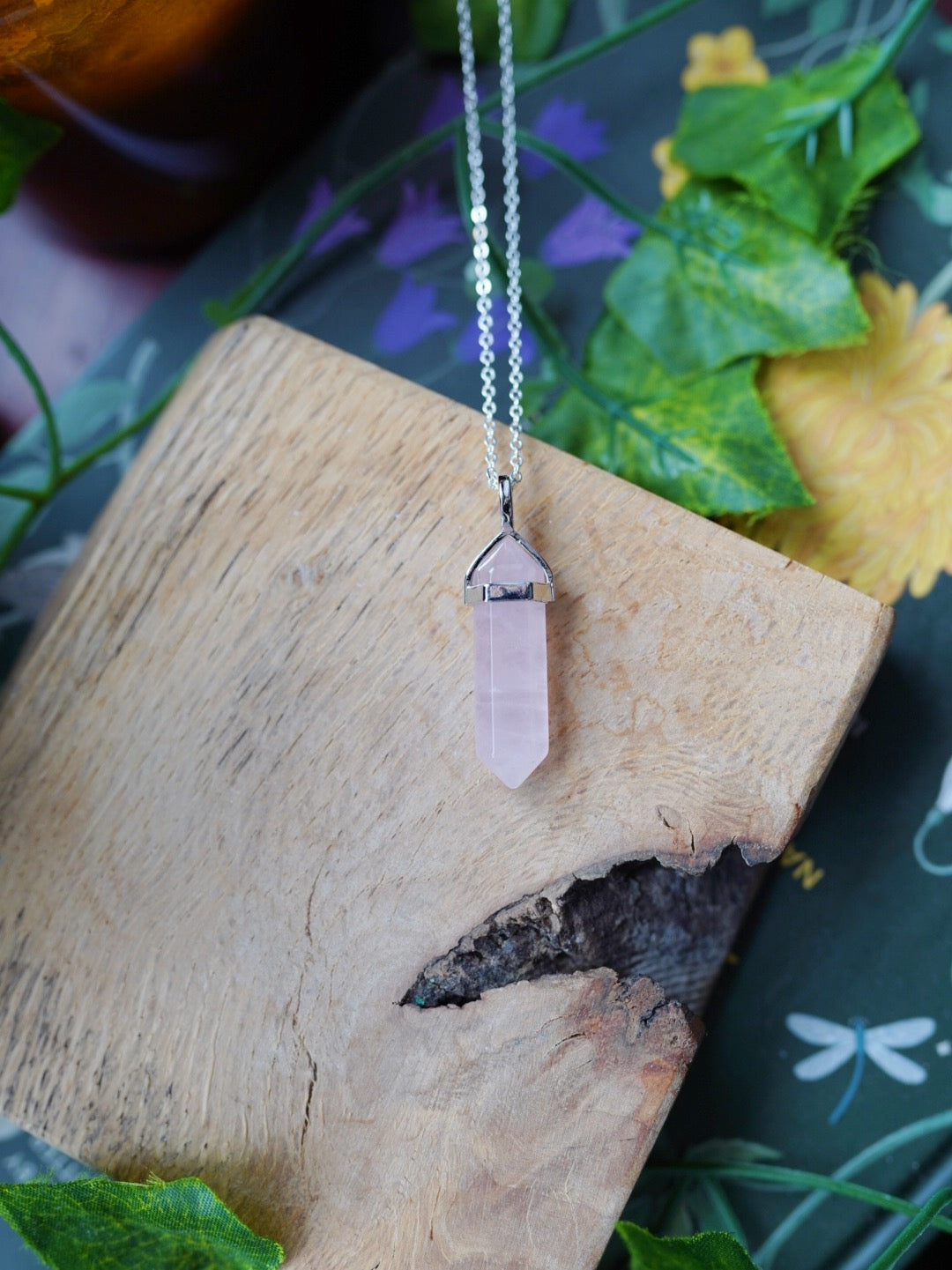 Rose Quartz Point Necklace