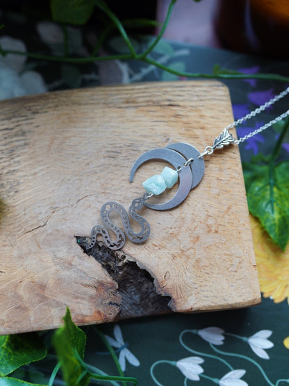 Amazonite Celestial Snake Necklace