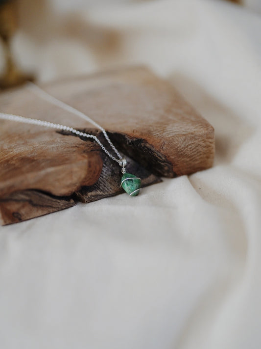 925 Sterling Silver Tsavorite (Green Garnet) Necklace
