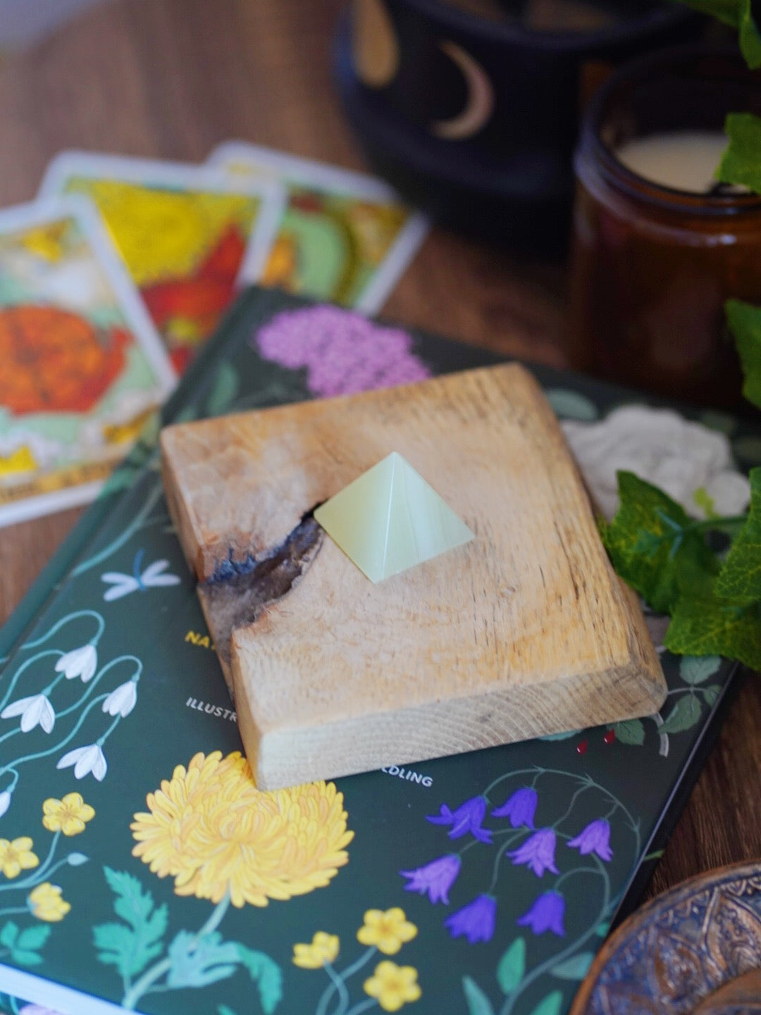 Green Calcite Crystal Pyramid