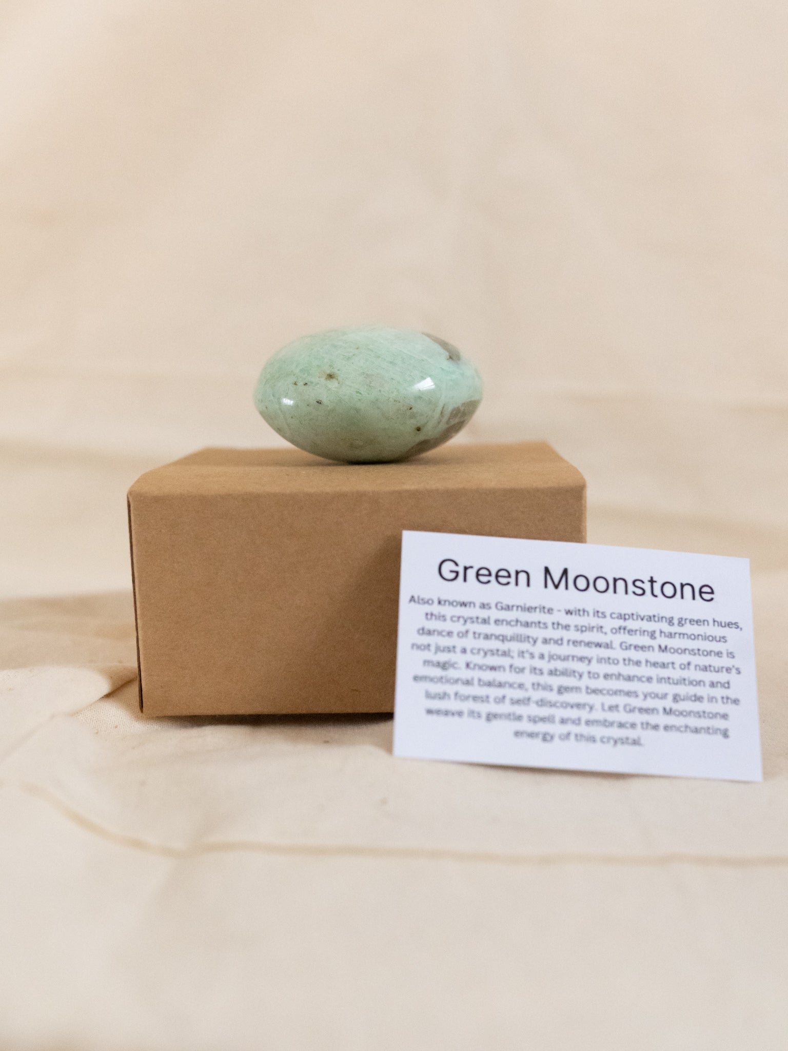 Green Moonstone Palmstone With Gift Box