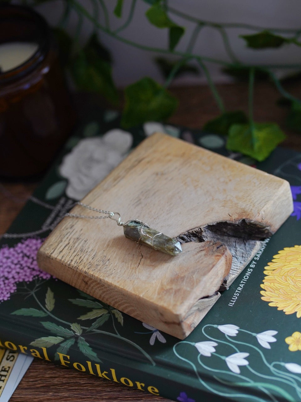 Labradorite Wire Wrapped Necklace