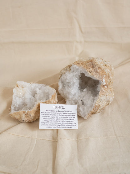 Quartz Geode With Description Card