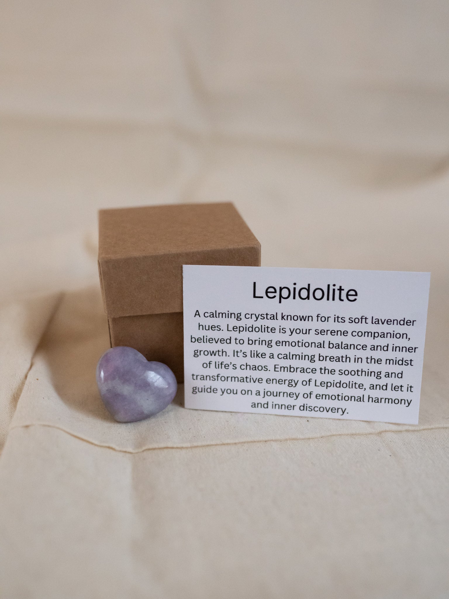Lepidolite Crystal Heart With Gift Box