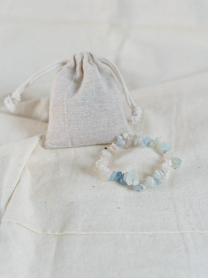 Morganite Crystal Bracelet With Cotton Gift Bag
