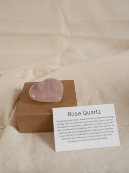 Rose Quartz Heart With Gift Box